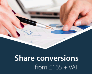 Share conversions from £165 + VAT